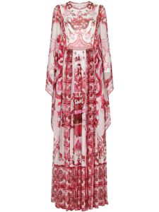 Dolce & Gabbana robe longue à imprimé Majolica - Rouge