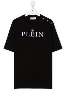 Philipp Plein Junior t-shirt à logo poitrine - Noir