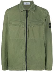 Stone Island surchemise zippée à logo Compass - Vert