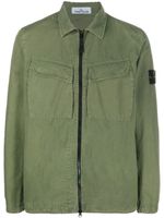 Stone Island surchemise zippée à logo Compass - Vert