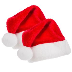 Feeric Kerstmutsen - 2x st - rood - 29 x 15 x 35 cm - polyester - voor kinderen