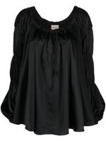 KHAITE blouse en soie Lenny à encolure arrondie - Noir