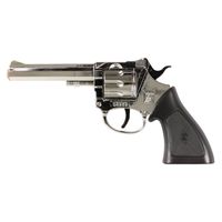 Cowboy verkleed speelgoed revolver/pistool metaal 100 schots plaffertjes   - - thumbnail