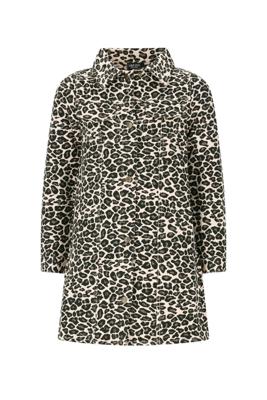 Like Flo winter jurk meisjes - blauwbeige - Mala - jeansknoop sluiting