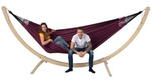 Hangmat met Standaard Familie 'Wood & Black Edition' Rose - Paars - Tropilex ®