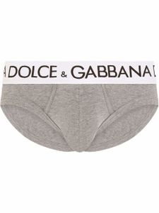 Dolce & Gabbana boxer à taille à logo - Gris