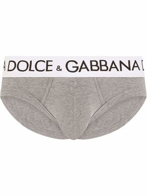 Dolce & Gabbana boxer à taille à logo - Gris