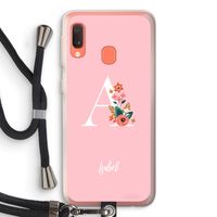 Pink Bouquet: Samsung Galaxy A20e Transparant Hoesje met koord