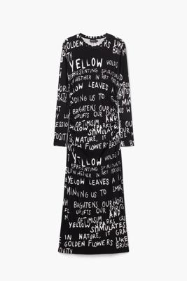 Midi-jurk met zinnen - BLACK - XS