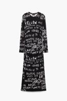 Midi-jurk met zinnen - BLACK - XS