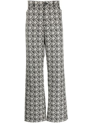 Marine Serre pantalon Moon Diamant à coupe droite - Noir