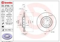 Remschijf BREMBO, Remschijftype: Binnen geventileerd, u.a. für VW, Seat