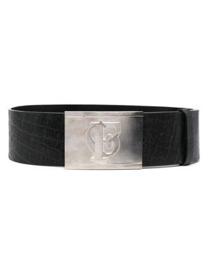 Gianfranco Ferré Pre-Owned ceinture à logo gravé (années 2000) - Noir