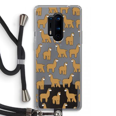 Alpacas: OnePlus 8 Pro Transparant Hoesje met koord
