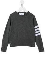 Thom Browne Kids pull en cachemire à 4 bandes signature - Gris