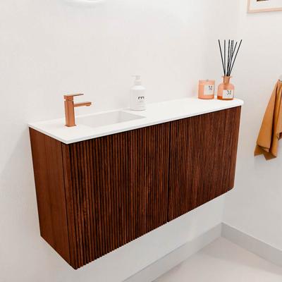 Toiletmeubel Mondiaz Joya | 91.6 cm | Meubelkleur Ruby | Faye wastafel Talc Links | 1 kraangat