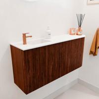 Toiletmeubel Mondiaz Joya | 91.6 cm | Meubelkleur Ruby | Faye wastafel Talc Links | 1 kraangat