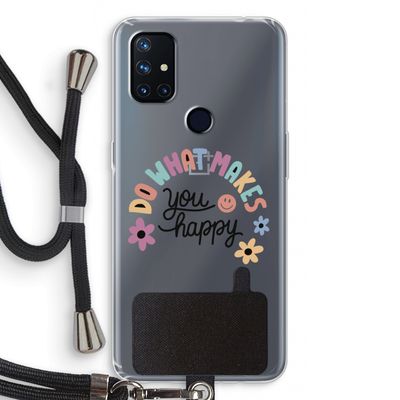 Happy days: OnePlus Nord N10 5G Transparant Hoesje met koord