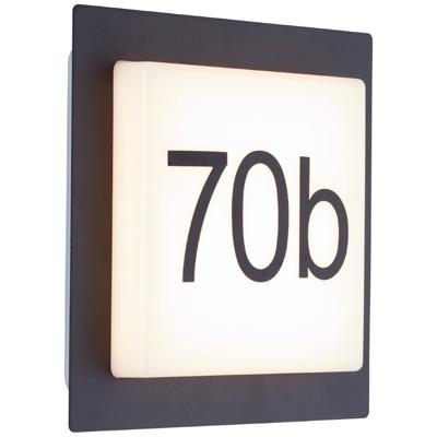 Brilliant Zwarte gevellampSten met huisnummer - G96502/75