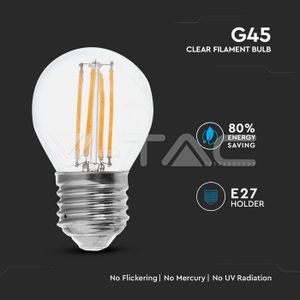 E27 filament lamp - G45 - 2700K - 6 Watt - 2 jaar garantie