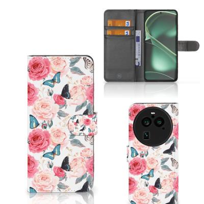 OPPO Find X6 Pro Hoesje Butterfly Roses | Portemonnee hoesje