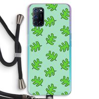 Groene blaadjes: Oppo A72 Transparant Hoesje met koord