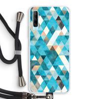 Gekleurde driehoekjes blauw: Huawei P Smart Pro Transparant Hoesje met koord