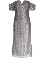 Badgley Mischka robe longue brodée de sequins - Argent - thumbnail