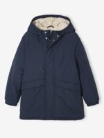 Parka met capuchon en sherpavoering voor jongens zwart