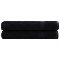 VidaXL Saunadoeken solund 2 st 600 g/m² 80x200 cm zwart
