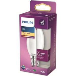 Philips led lamp E14 60W 806Lm kaars mat Shortcode