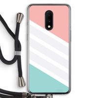 Strepen pastel: OnePlus 7 Transparant Hoesje met koord