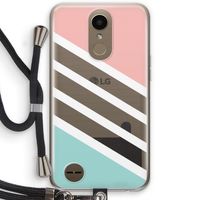 Strepen pastel: LG K10 (2017) Transparant Hoesje met koord