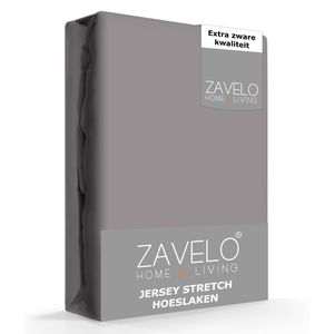 Zavelo® Jersey Hoeslaken Antraciet-Lits-jumeaux (180x200 cm)