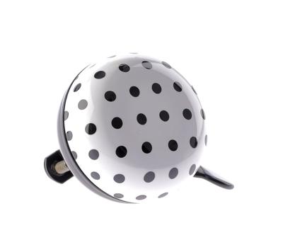 Nv ding dong bel 60mm dots wit met zwarte stippen kaart