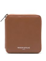 Maison Kitsuné portefeuille en cuir à logo imprimé - Marron - thumbnail