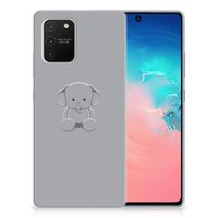 Samsung Galaxy S10 Lite Telefoonhoesje met Naam Grijs Baby Olifant - thumbnail