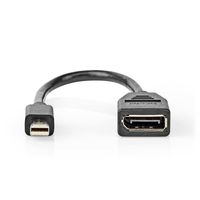 Mini-DisplayPort - DisplayPort-Kabel | Mini-DisplayPort Male - DisplayPort Female | 0,2 m | Zwart - thumbnail