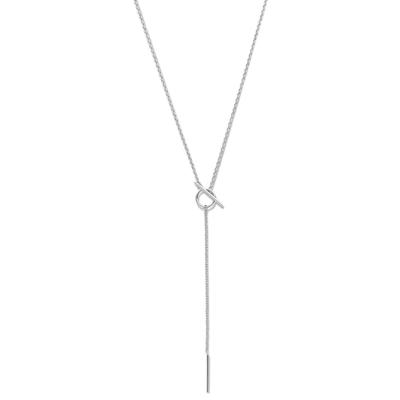 Gerhodineerd 925 Zilveren Y-Collier - 39cm Draaglengte en 2mm Schakelbreedte | Elegant en Stijlvol Design