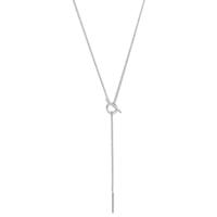 Gerhodineerd 925 Zilveren Y-Collier - 39cm Draaglengte en 2mm Schakelbreedte | Elegant en Stijlvol Design