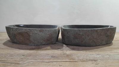 Waskommen riviersteen set RL250336AB, 53x36x15 cm