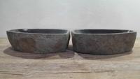 Waskommen riviersteen set RL250336AB, 53x36x15 cm