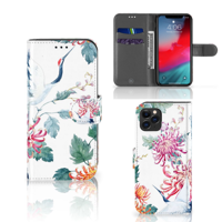 Apple iPhone 11 Pro | Telefoonhoesje | Met pasjeshouder | Bird Flowers