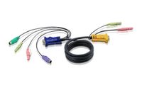 Aten 1.8M PS/2 KVM Kabel met 3 in 1 SPHD en Geluid