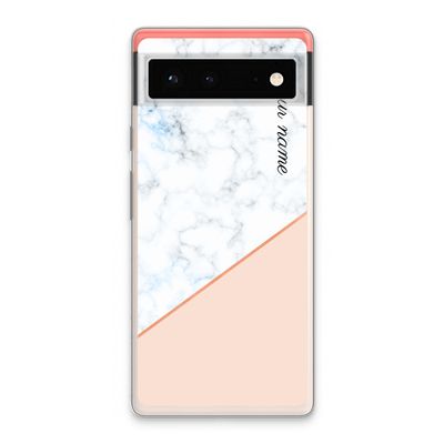 Marmer in stijl: Google Pixel 6 Transparant Hoesje