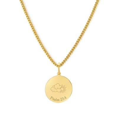 Gepersonaliseerde bijbelvers ketting - Stainless steel - Goud - Psalm 23:4