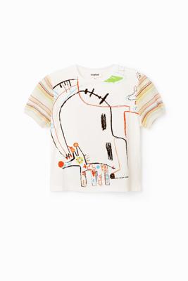 Gebreid arty T-shirt - WHITE - XS