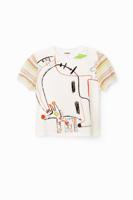 Gebreid arty T-shirt - WHITE - XS