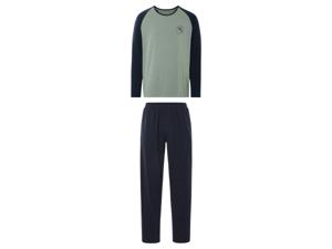 LIVERGY Heren pyjama (Groen/donkerblauw, L)