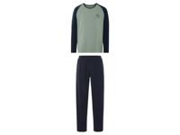 LIVERGY Heren pyjama (Groen/donkerblauw, L)